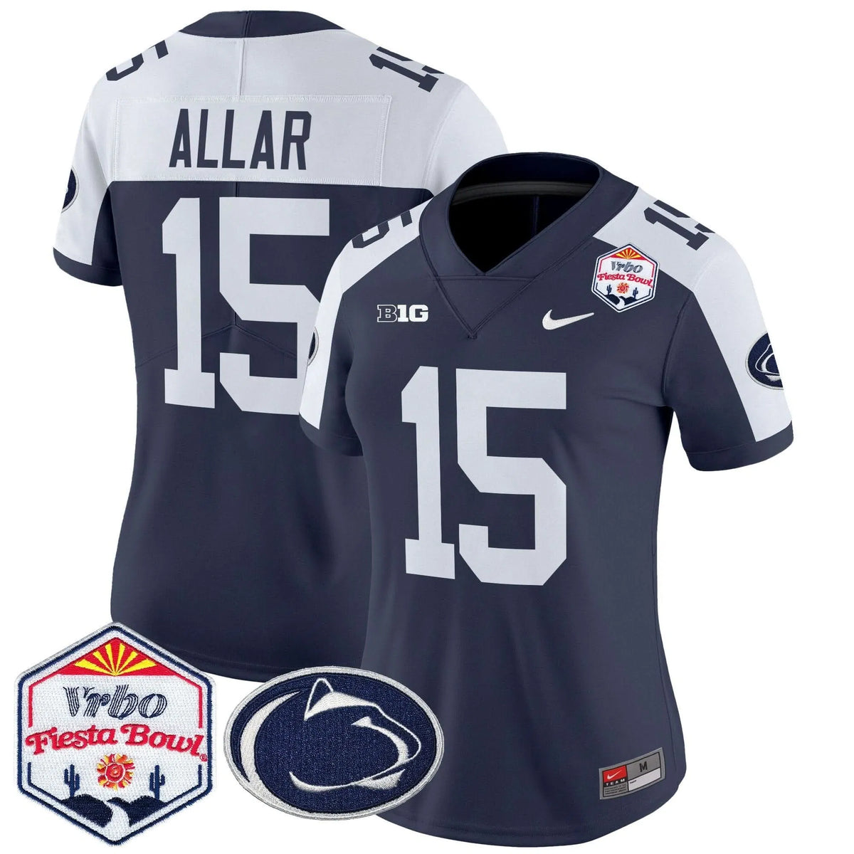 Personalized Women's PSU 2026 The Fiesta Bowl Patch Vapor Limited Jersey - Stitched - Navy Alternate / Drew Allar Stitched