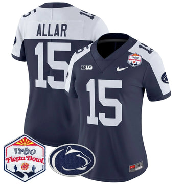 Personalized Women's PSU 2026 The Fiesta Bowl Patch Vapor Limited Jersey - Stitched - Navy Alternate / Drew Allar Stitched