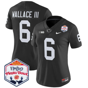 Personalized Women's PSU 2026 The Fiesta Bowl Patch Vapor Limited Jersey - Stitched - Black / Harrison Wallace III Stitched