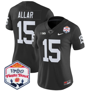 Personalized Women's PSU 2026 The Fiesta Bowl Patch Vapor Limited Jersey - Stitched - Black / Drew Allar Stitched
