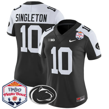 Personalized Women's PSU 2026 The Fiesta Bowl Patch Vapor Limited Jersey - Stitched - Black Alternate / Nicholas Singleton Stitched