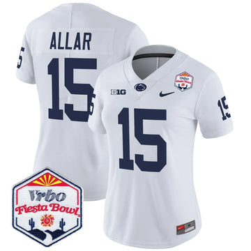 Personalized Women's PSU 2026 The Fiesta Bowl Patch Vapor Limited Jersey - Stitched - White / Drew Allar Stitched