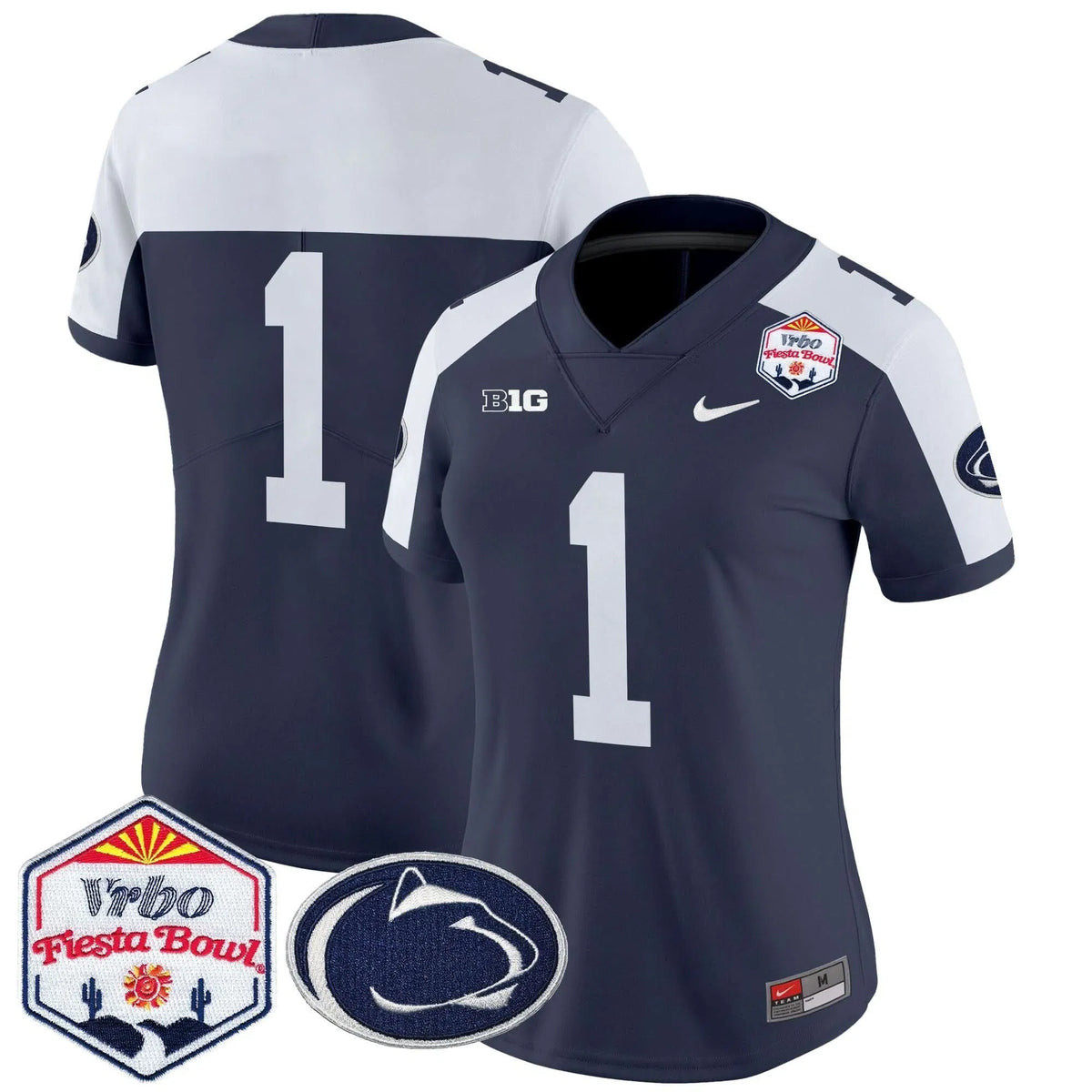 Personalized Women's PSU 2026 The Fiesta Bowl Patch Vapor Limited Jersey - Stitched - Navy Alternate / #1 Team Stitched