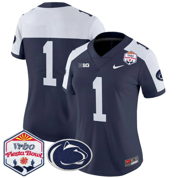 Personalized Women's PSU 2026 The Fiesta Bowl Patch Vapor Limited Jersey - Stitched - Navy Alternate / #1 Team Stitched