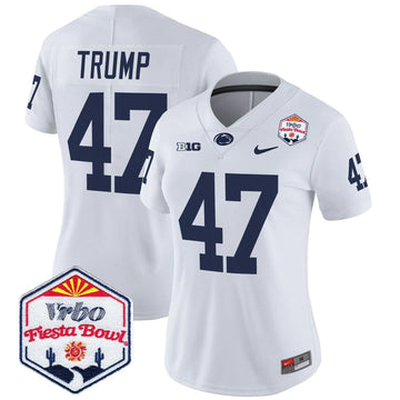 Personalized Women's PSU 2026 The Fiesta Bowl Patch Vapor Limited Jersey - Stitched - White / Trump Stitched