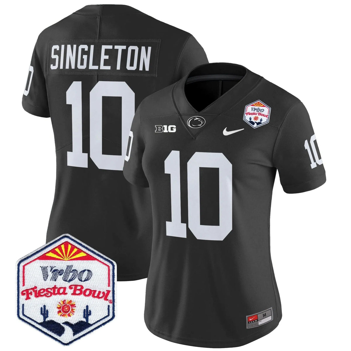 Personalized Women's PSU 2026 The Fiesta Bowl Patch Vapor Limited Jersey - Stitched - Black / Nicholas Singleton Stitched