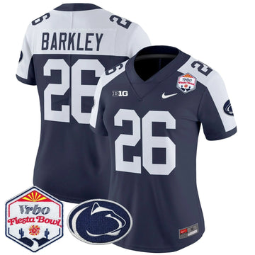 Personalized Women's PSU 2026 The Fiesta Bowl Patch Vapor Limited Jersey - Stitched - Navy Alternate / Saquon Barkley Stitched