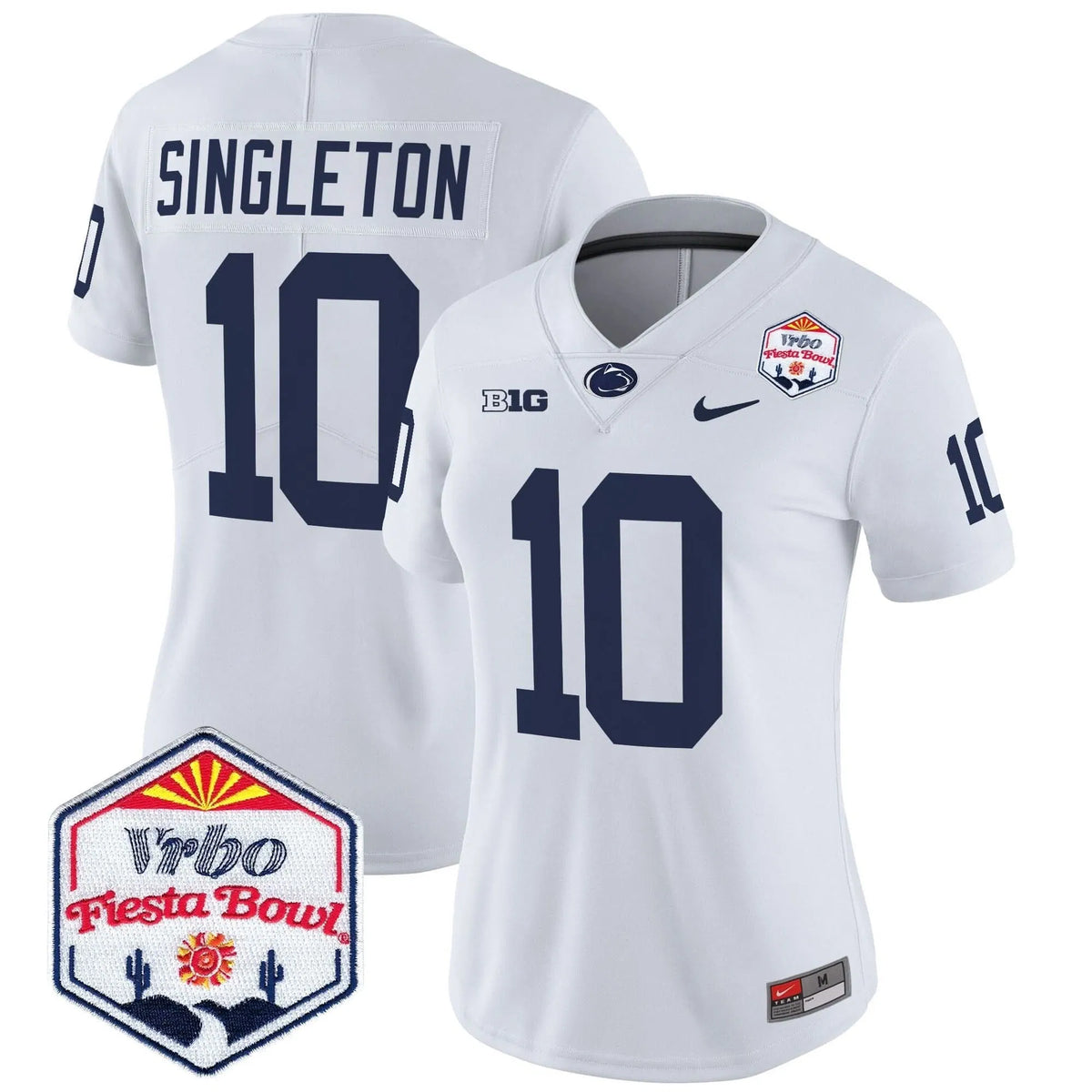 Personalized Women's PSU 2026 The Fiesta Bowl Patch Vapor Limited Jersey - Stitched - White / Nicholas Singleton Stitched