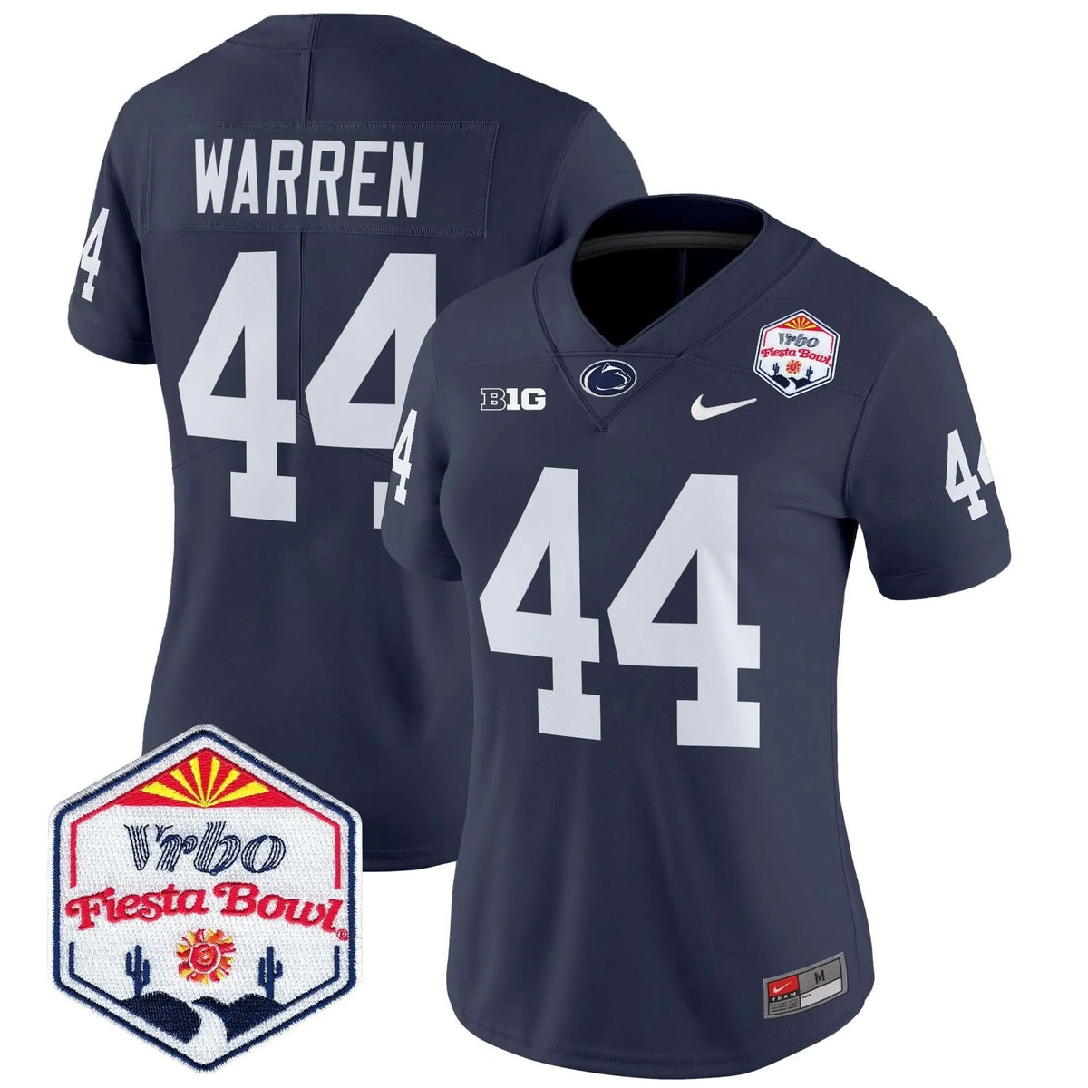 Personalized Women's PSU 2026 The Fiesta Bowl Patch Vapor Limited Jersey - Stitched - Navy / Tyler Warren Stitched