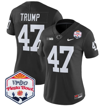Personalized Women's PSU 2026 The Fiesta Bowl Patch Vapor Limited Jersey - Stitched - Black / Trump Stitched