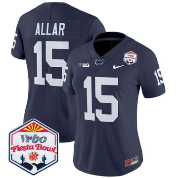 Personalized Women's PSU 2026 The Fiesta Bowl Patch Vapor Limited Jersey - Stitched - Navy / Drew Allar Stitched