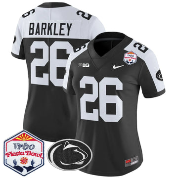 Personalized Women's PSU 2026 The Fiesta Bowl Patch Vapor Limited Jersey - Stitched - Black Alternate / Saquon Barkley Stitched