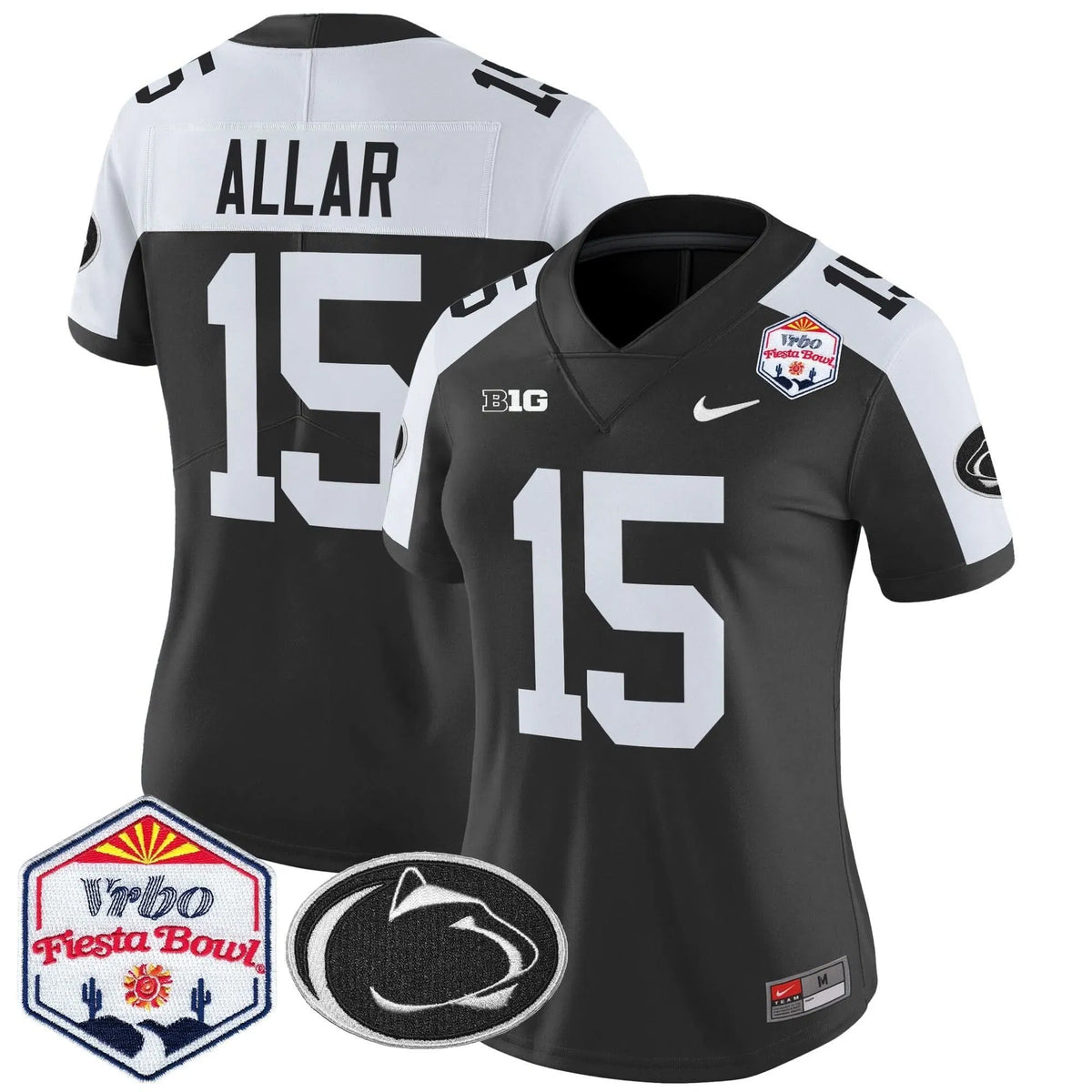 Personalized Women's PSU 2026 The Fiesta Bowl Patch Vapor Limited Jersey - Stitched - Black Alternate / Drew Allar Stitched