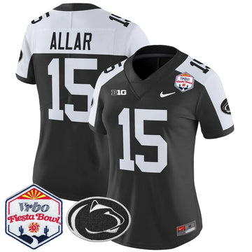 Personalized Women's PSU 2026 The Fiesta Bowl Patch Vapor Limited Jersey - Stitched - Black Alternate / Drew Allar Stitched