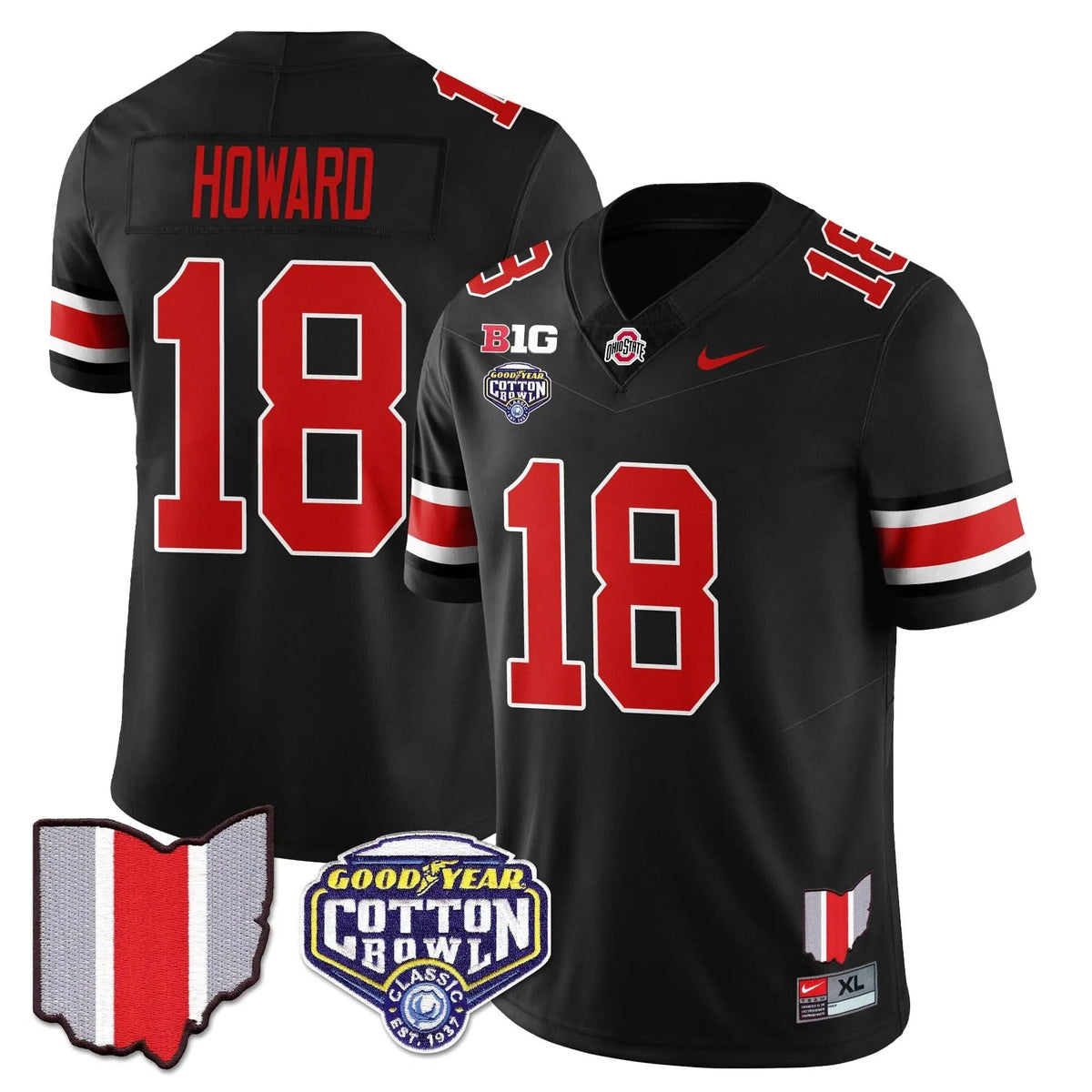 Personalized OSB 2026 Cotton Bowl Classic Jersey - Black / Will Howard Stitched