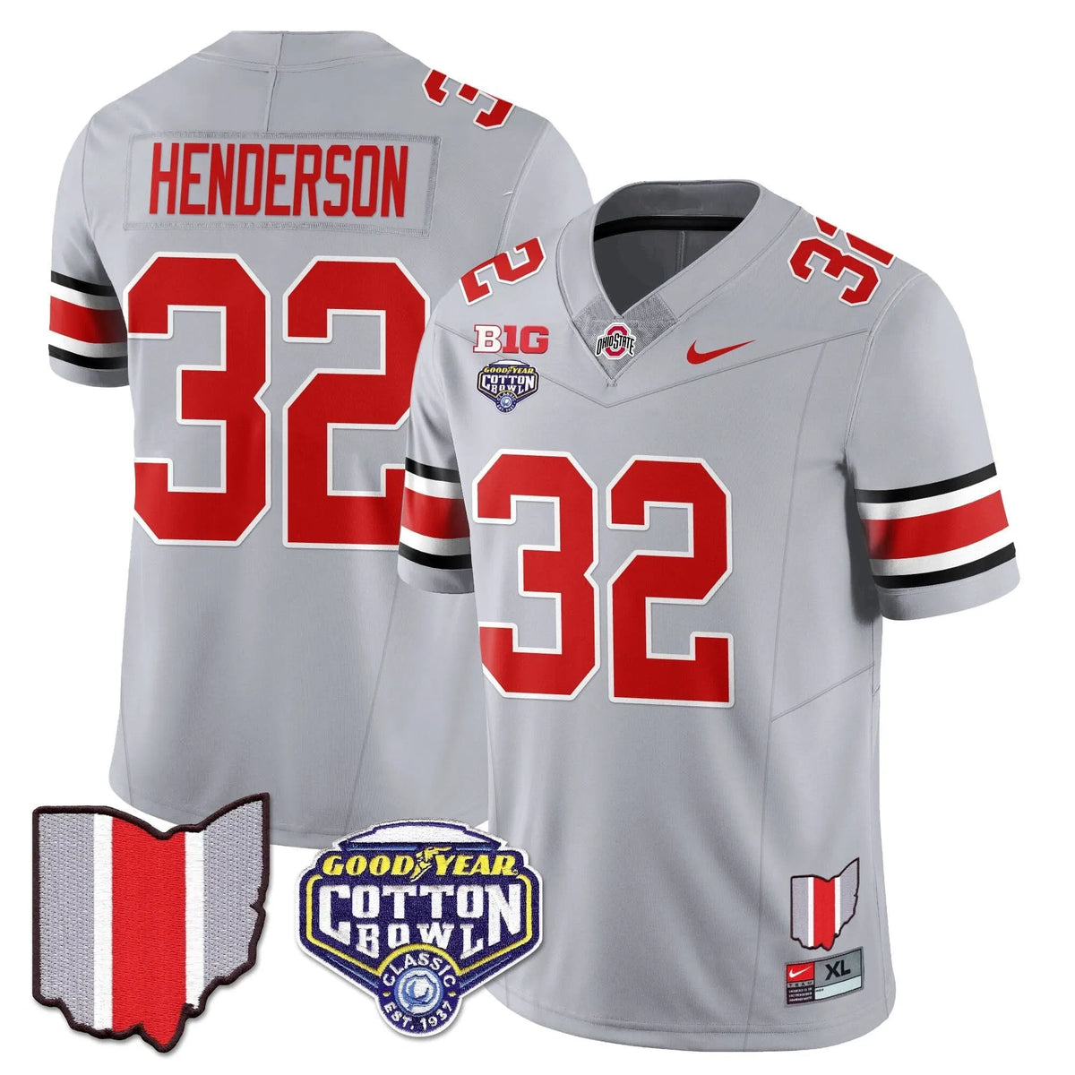 Personalized OSB 2026 Cotton Bowl Classic Jersey - Gray / TreVeyon Henderson Stitched