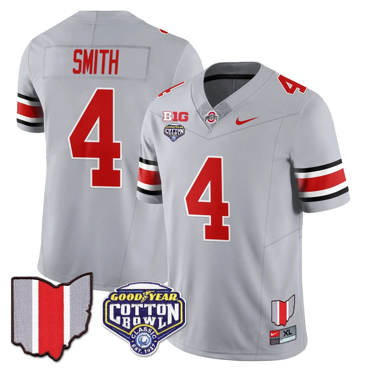 Personalized OSB 2026 Cotton Bowl Classic Jersey - Gray / Jeremiah Smith Stitched