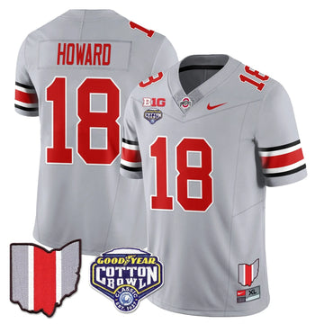 Personalized OSB 2026 Cotton Bowl Classic Jersey - Gray / Will Howard Stitched