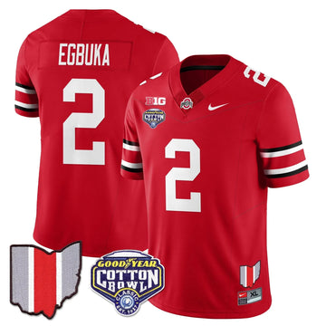 Personalized OSB 2026 Cotton Bowl Classic Jersey - Red / Emeka Egbuka Stitched