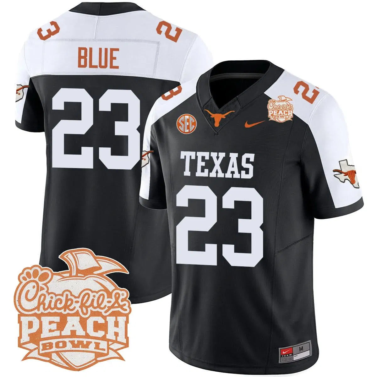 Personalized TL 2026 Peach Bowl Jersey - Jaydon Blue / Black Alternate Stitched