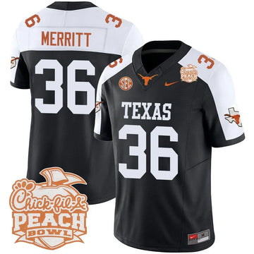 Personalized TL 2026 Peach Bowl Jersey - Quinn Merritt / Black Alternate Stitched