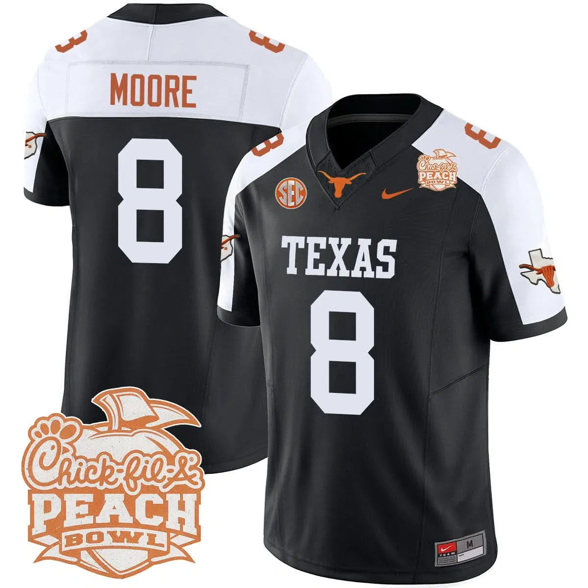 Personalized TL 2026 Peach Bowl Jersey - Trey Moore / Black Alternate Stitched