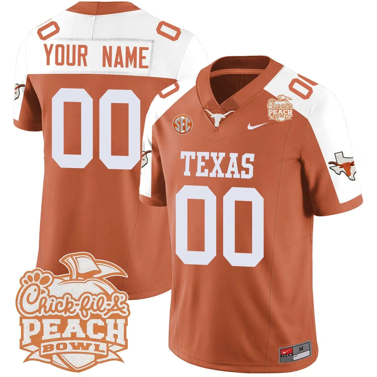 Personalized Custom TL 2026 Peach Bowl Jersey - Orange Alternate Stitched