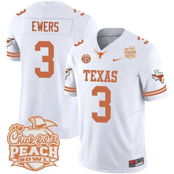 Personalized TL 2026 Peach Bowl Jersey - Quinn Ewers / White Stitched