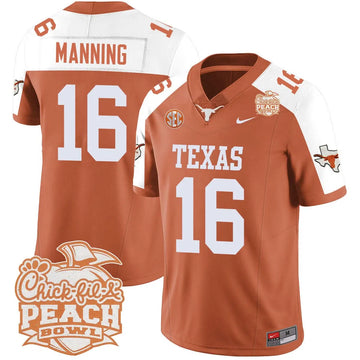 Personalized TL 2026 Peach Bowl Jersey - Arch Manning / Orange Alternate Stitched
