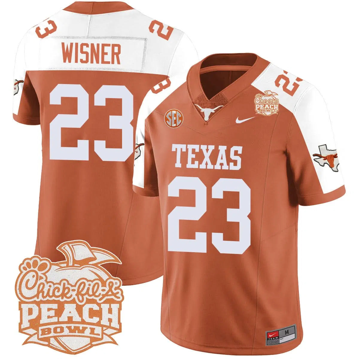 Personalized TL 2026 Peach Bowl Jersey - Quintrevion Wisner / Orange Alternate Stitched