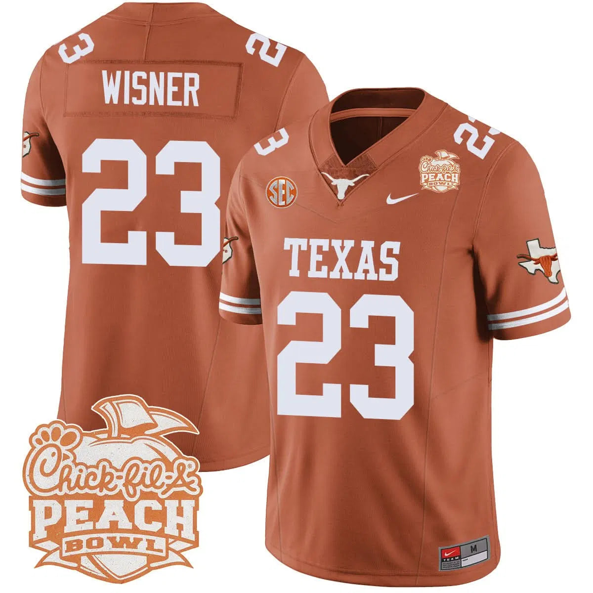 Personalized TL 2026 Peach Bowl Jersey - Quintrevion Wisner / Orange Stitched