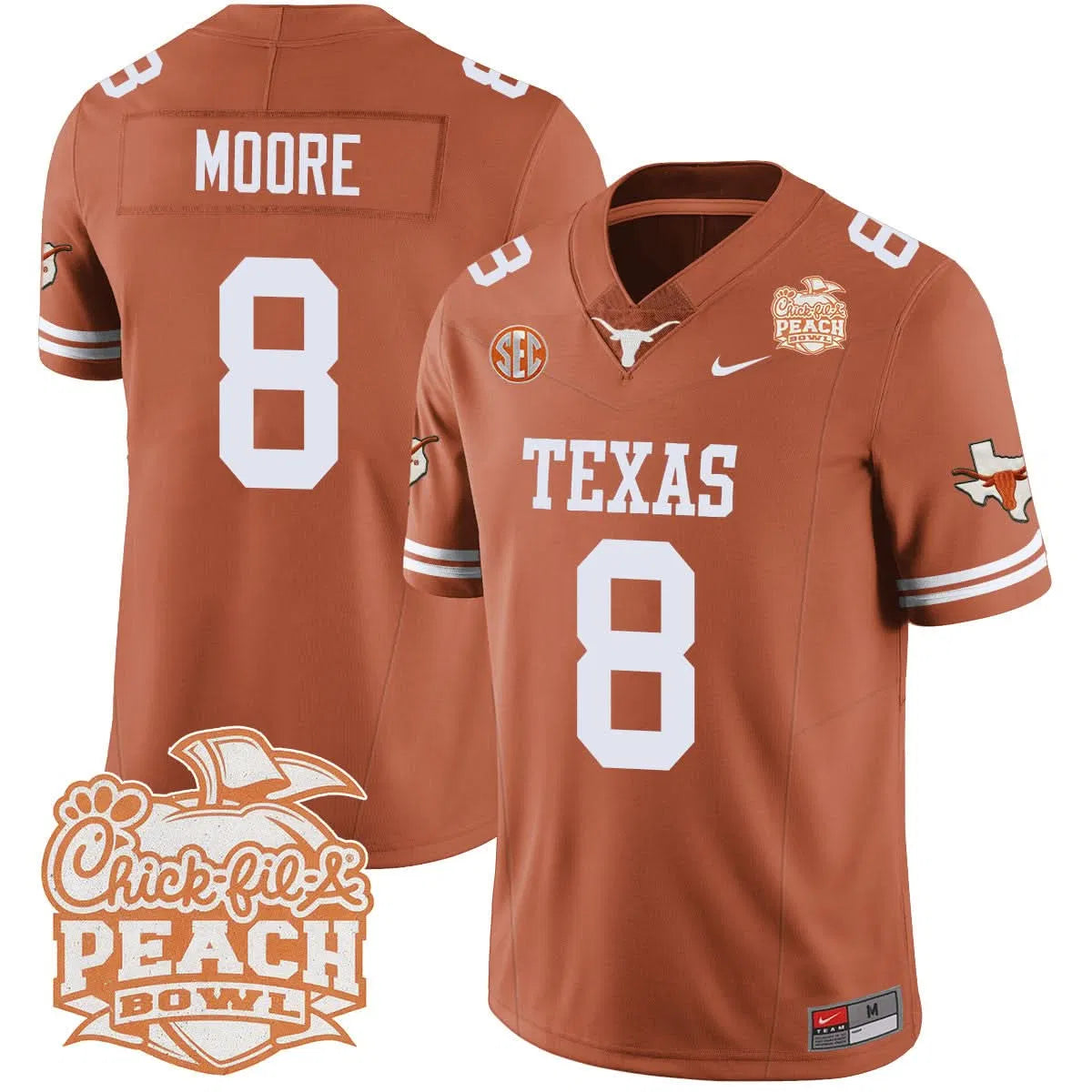 Personalized TL 2026 Peach Bowl Jersey - Trey Moore / Orange Stitched