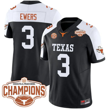 Personalized TL 2026 Peach Bowl Champions Jersey - Quinn Ewers - 3 / Black Alternate Stitched