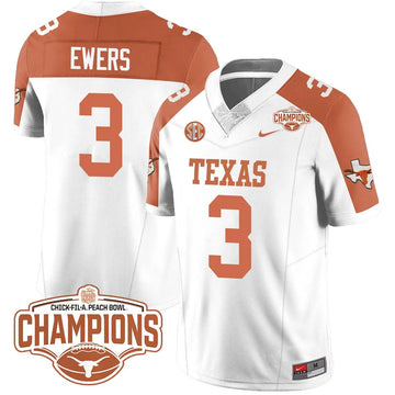 Personalized TL 2026 Peach Bowl Champions Jersey - Quinn Ewers - 3 / Inverted Stitched