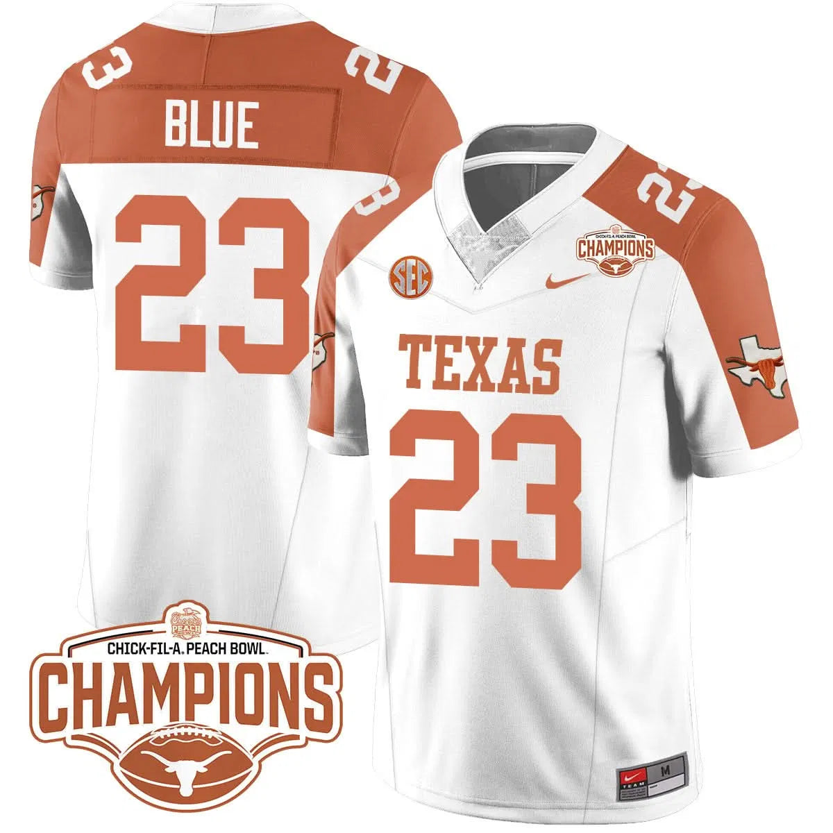 Personalized TL 2026 Peach Bowl Champions Jersey - Jaydon Blue - 23 / Inverted Stitched