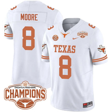 Personalized TL 2026 Peach Bowl Champions Jersey - Trey Moore - 8 / White Stitched