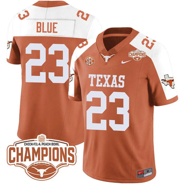 Personalized TL 2026 Peach Bowl Champions Jersey - Jaydon Blue - 23 / Orange Alternate Stitched