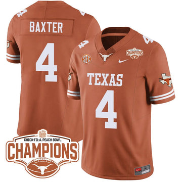 Personalized TL 2026 Peach Bowl Champions Jersey - CJ Baxter - 4 / Orange Stitched