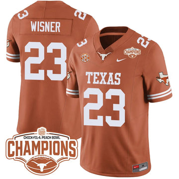 Personalized TL 2026 Peach Bowl Champions Jersey - Quintrevion Wisner - 23 / Orange Stitched