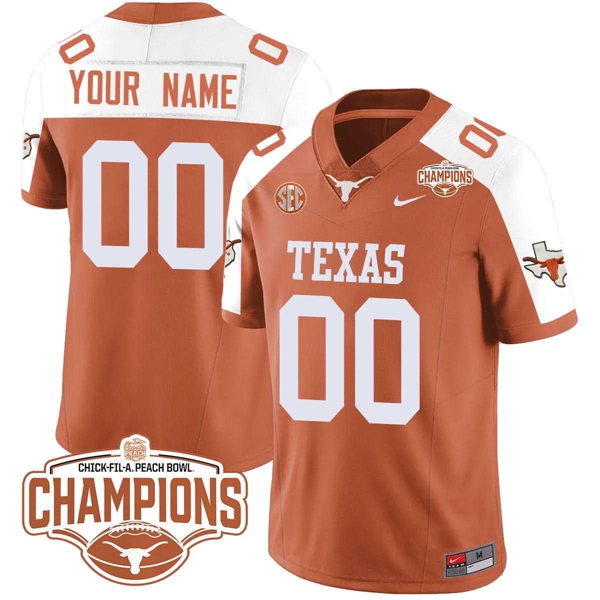 Personalized Custom TL 2026 Peach Bowl Champions Jersey - Orange Alternate Stitched