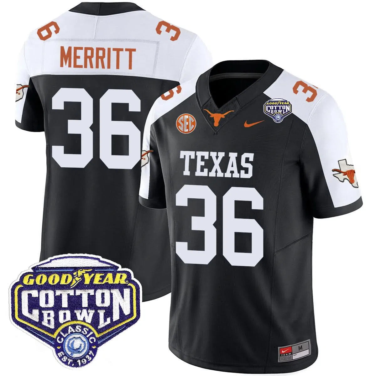 Personalized TL 2026 Cotton Bowl Classic Jersey - Quinn Merritt / Black Alternate Stitched