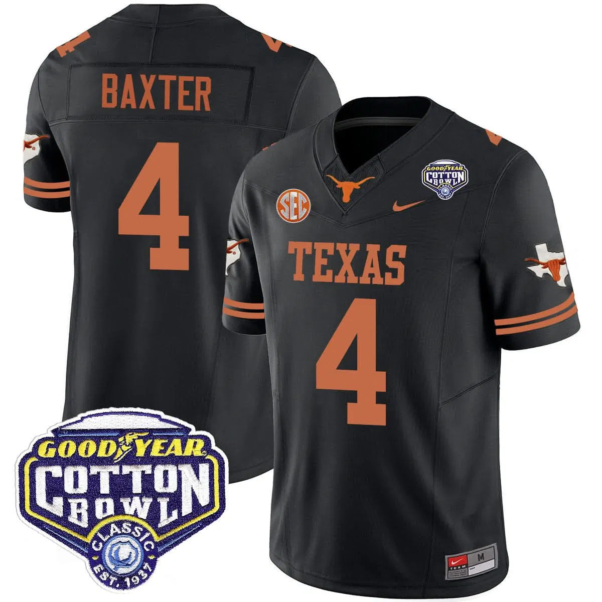 Personalized TL 2026 Cotton Bowl Classic Jersey - CJ Baxter / Black Stitched
