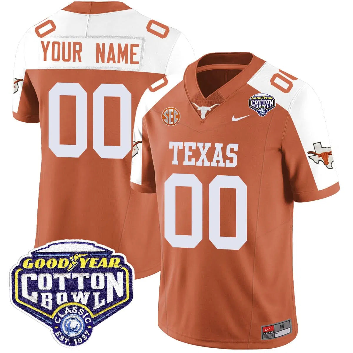 Personalized Custom TL 2026 Cotton Bowl Classic Jersey - Orange Alternate Stitched