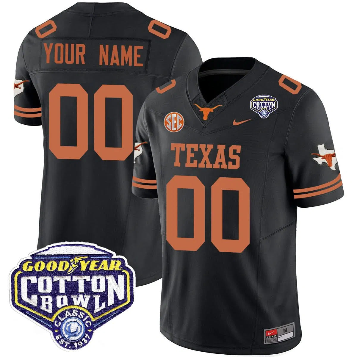 Personalized Custom TL 2026 Cotton Bowl Classic Jersey - Black Stitched