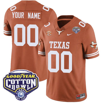 Personalized Custom TL 2026 Cotton Bowl Classic Jersey - Texas Orange Stitched