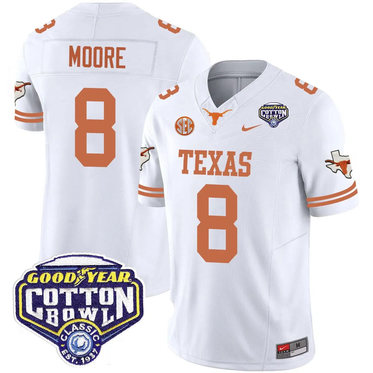 Personalized TL 2026 Cotton Bowl Classic Jersey - Trey Moore / White Stitched