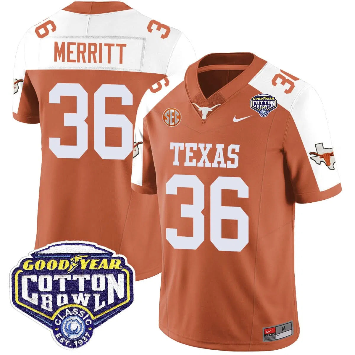 Personalized TL 2026 Cotton Bowl Classic Jersey - Quinn Merritt / Orange Alternate Stitched