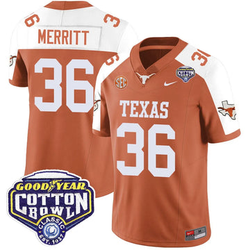 Personalized TL 2026 Cotton Bowl Classic Jersey - Quinn Merritt / Orange Alternate Stitched