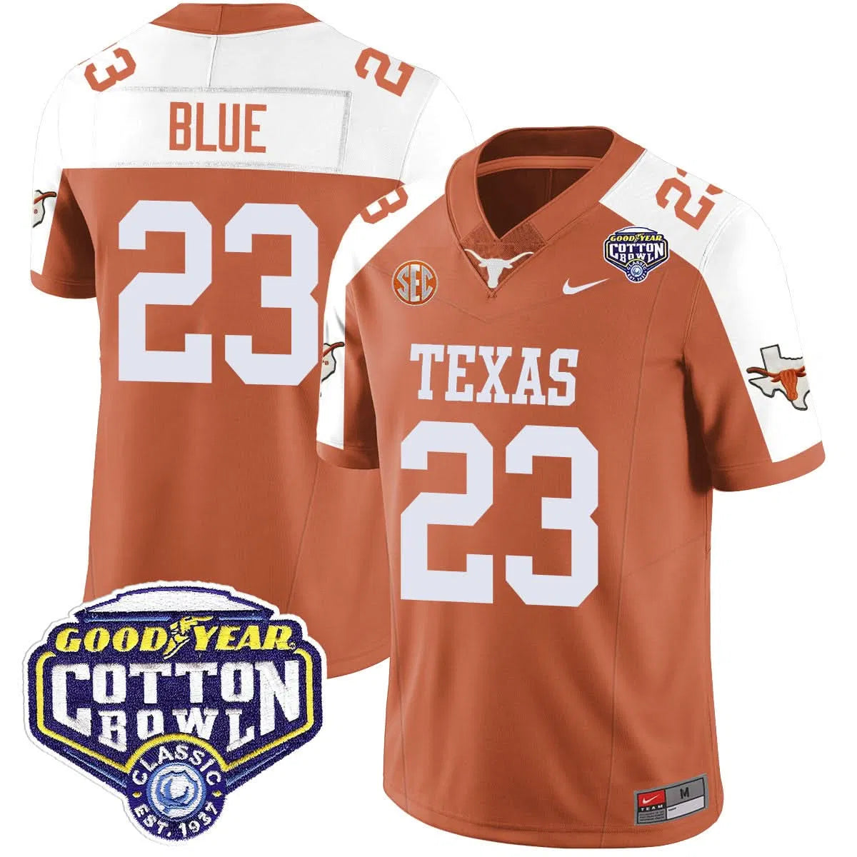 Personalized TL 2026 Cotton Bowl Classic Jersey - Jaydon Blue / Orange Alternate Stitched