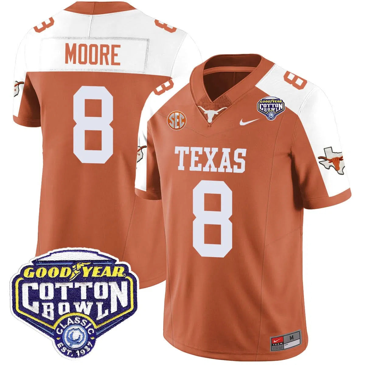 Personalized TL 2026 Cotton Bowl Classic Jersey - Trey Moore / Orange Alternate Stitched